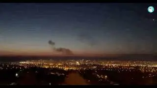 لحظة سقوط صواريخ روسية على العاصمة الاوكرانية !!