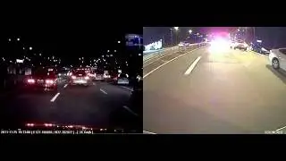 Как выглядит запись с 2-х камер видеорегистратора VisionDrive VD-8000HDL ночью