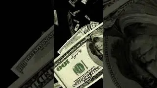Money Explosion of $100 USD Bills Flying Over Smartphone Screen 