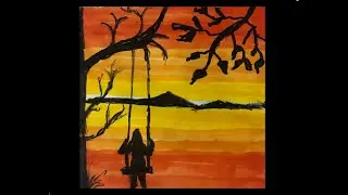 Easy Nature Scenery Drawing for beginners | Drawing for beginners #naturesart #drawingtechniques