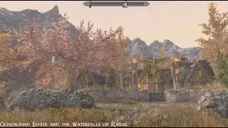Crystalwind Estate and the Waterfalls of Rielle - Skyrim Special Edition House Mod