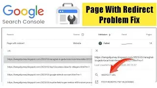 page with redirect google search console | page with redirect error