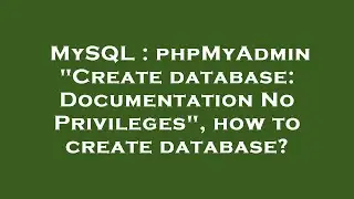 MySQL : phpMyAdmin 