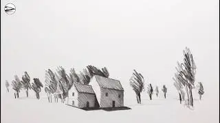 Learn How to Draw a House Landscape: Narrated Pencil Sketch for Beginners