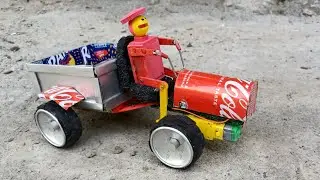 Make an Amazing Mini Tractor with Soda Cans and Recyclable Materials at home - DIY Tractor