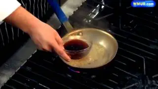 Pan-seared duck with cherry port reduction
