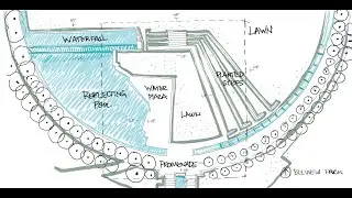 Hand sketched Linework Site Plan - Procreate