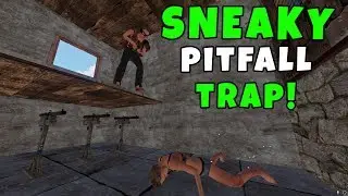 RUST | SNEAKY PIT FALL TRAP BASE with AUTO DOOR CLOSER! *Game Changing*