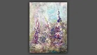 🌈 PEINTURE FLORALE 1 - Démo Acrylic acrylique Tableau abstrait couteau pinceau 41x33 SABCREATIONS
