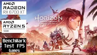 Horizon Forbidden West l AMD Rx 6700 xt & Ryzen 5 5500 l 1080p -1440p Very High Fps Test 