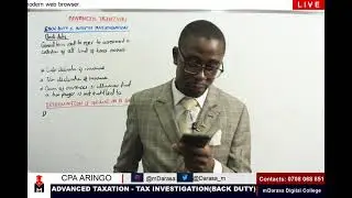 ADVANCED TAXATION - TAX INVESTIGATION (BACKDUTY & CAPITAL STATEMENT)