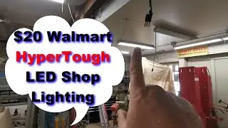 $20 Walmart Shop Light, HyperTough LED - modification needed for mounting to ceiling pan 💡