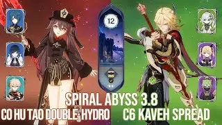 C0 Hu Tao Double Hydro & C6 Kaveh Spread - Genshin Impact Abyss 3.8