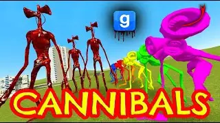 Siren Head vs Multi Head Siren Head But They Are CANNIBALS!! Gmod Sandbox
