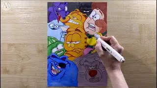Как нарисовать Гарфилда и друзей / Как нарисовать Гарфилд Постер