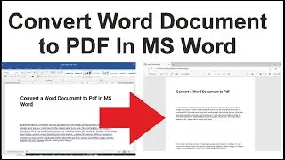How To Convert Word Doc as PDF | Convert a Word Document to Pdf in MS Word