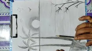 The Afternoon Sunset Over The Ocean Is Incredibly Beautiful // Art Pencil Drawing By Mina //