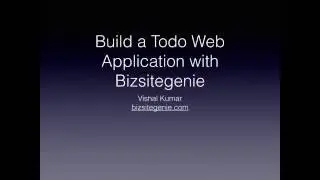 Build a Todo Web Application with Bizsitegenie