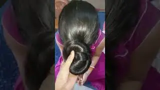Beautiful Naturally Black Long Hair Bun Drop over face & Face wrapping with Hair@LonghairQueen99