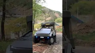 tesla cybertruck caravan