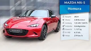 2024 Mazda MX-5 2.0 Homura 184 PS | Soul Red Crystal (46V) | 360° Ansicht + Innenraum (4K)