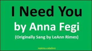 I Need You by Anna Fegi (Lyrics) - 2001