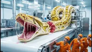 Inside a Yellow Anaconda Factory: Aquatic Scale Leather Model E-M10 (Full Process)