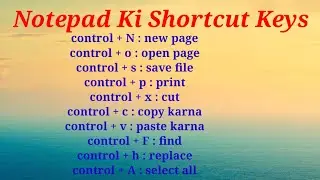 New Shortcut Keys For Notepad//All Shortcut Keys//Skill Knowledgs