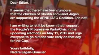 PPP/C AD: Letter from Nadira Jagan