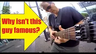 ZZ Top La Grange - Hottest street guitar player on Earth  (Dusty Hill appearance at 0:52?)