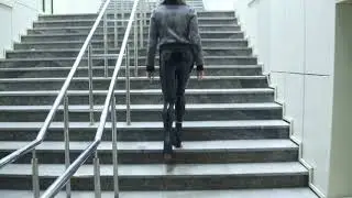 Walking in vinyl leggings (preview).