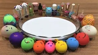 Mixing Makeup and Floam into Glossy Slime !!! Slimesmoothie Relaxing Slime with Funny Balloons