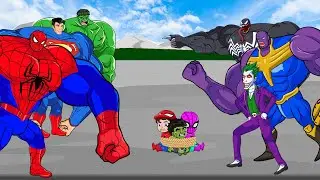 Spiderman rescue challenge brewing cute hulk from bad guy joker vs Game 5 superhero