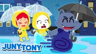 ¡No Corras en la Lluvia! | Seguridad en Días Lluviosos | Canciones Infantiles | JunyTony en español