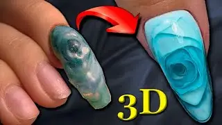 🔥Hit! MANICURE from Instagram!🌹 3D CRYSTAL ROSE IN THE NAIL! Extension in 5 MINUTES!😱 GEL TIPS. MK