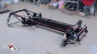Crushing classic supercar chassis parts with a hydraulic press