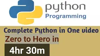 Python in One Video in Hindi 💥💥 | Complete Python  Zero to Hero in 4hr 30m