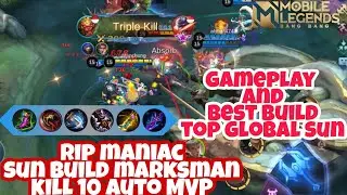 solo rank sun build marksman, damage gak ngotak, 10 kill | gameplay and best build sun