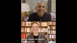 Literati's owner, Hilary Gustafson, interviews President Obama