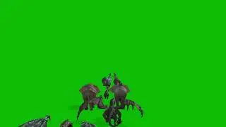 Unleashed Big Bulk Animal Monster Walking Parade Top View Back | Free Green Screen 3D Animation