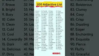 100 Adjective Words, Basic English 