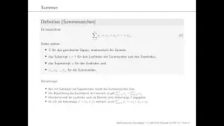 (3) Summen, Produkte, Potenzen