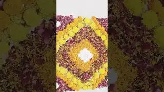 Diwali flower rangoli designs easy || flower rangoli in square design simple || flower rangoli easy