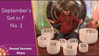 September's Set of 8 crystal singing bowls in F. Option No 1