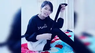 One Legged and Happy | Amputee Woman in Short & Stockings | One Leg Girl