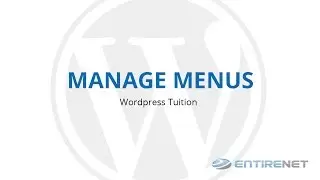 Wordpress Tuition - Manage Menus