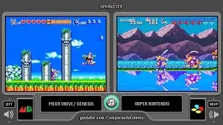 Sparkster (Sega Genesis vs Snes) Side by Side Comparison