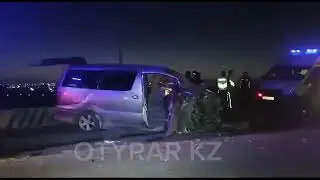 ШИМКЕНТДА  УЗБЕКЛАР БОЛГАН МОШИНАДА ДАХШАТЛИ АВАРИЯ