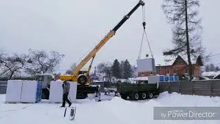 MasicHouse - Дом из газобетона. Разгрузка блоков зимой.