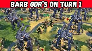 I Put A Barbarian Giant Death Robot On EVERY Tile In Civ 6